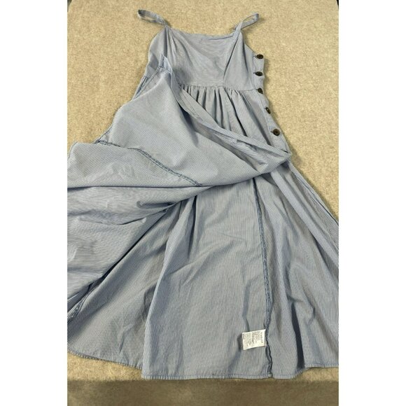 Urban Outfitters Women’s Large Midi Dress Flair Button Side Slit Summer Halter - Picture 11 of 15